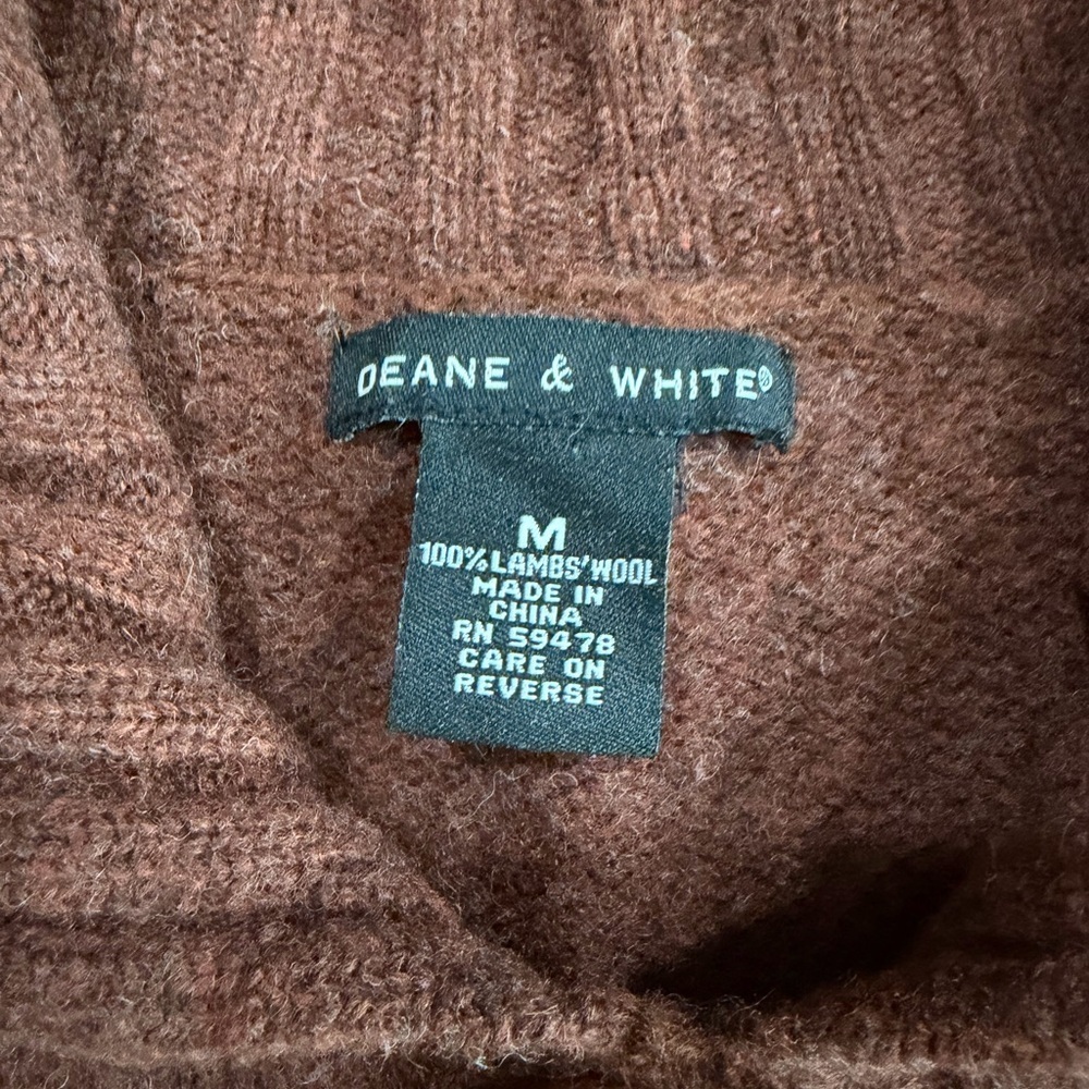 Deane & White 100% Lambswool women's cardigan sweater Sz M Brown color - Picture 3 of 8